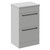 Napoli Gloss Grey Pearl 500mm Floor Standing Vanity Unit for Countertop Basins with 2 Drawers and Matt Black Handles Left Hand View