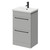 Napoli Gloss Grey Pearl 500mm Floor Standing Vanity Unit with 1 Tap Hole Basin and 2 Drawers with Matt Black Handles Right Hand View