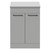 Napoli Gloss Grey Pearl 600mm Floor Standing Vanity Unit for Countertop Basins with 2 Doors and Matt Black Handles Front View
