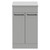Napoli Gloss Grey Pearl 500mm Floor Standing Vanity Unit for Countertop Basins with 2 Doors and Matt Black Handles Front View