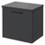 Napoli Gloss Grey 500mm Wall Mounted Vanity Unit for Countertop Basins with Single Drawer and Gunmetal Grey Handle Right Hand View