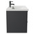 Napoli Gloss Grey 800mm Wall Mounted Vanity Unit with 1 Tap Hole Basin and 2 Drawers with Gunmetal Grey Handles Side View