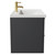 Napoli Gloss Grey 800mm Wall Mounted Vanity Unit with 1 Tap Hole Basin and 2 Drawers with Brushed Brass Handles Side View