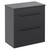 Napoli Gloss Grey 800mm Floor Standing Vanity Unit for Countertop Basins with 2 Drawers and Gunmetal Grey Handles Left Hand View