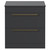 Napoli Gloss Grey 800mm Floor Standing Vanity Unit for Countertop Basins with 2 Drawers and Brushed Brass Handles Front View