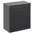 Napoli Gloss Grey 800mm Floor Standing Vanity Unit for Countertop Basins with 2 Drawers and Brushed Brass Handles Left Hand View