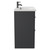 Napoli Gloss Grey 800mm Floor Standing Vanity Unit with 1 Tap Hole Basin and 2 Drawers with Gunmetal Grey Handles Side View
