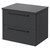 Napoli Gloss Grey 600mm Wall Mounted Vanity Unit for Countertop Basins with 2 Drawers and Matt Black Handles Right Hand View