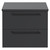 Napoli Gloss Grey 600mm Wall Mounted Vanity Unit for Countertop Basins with 2 Drawers and Matt Black Handles Front View
