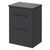 Napoli Gloss Grey 600mm Floor Standing Vanity Unit for Countertop Basins with 2 Drawers and Gunmetal Grey Handles Right Hand View