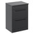 Napoli Gloss Grey 600mm Floor Standing Vanity Unit for Countertop Basins with 2 Drawers and Gunmetal Grey Handles Left Hand View