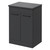 Napoli Gloss Grey 600mm Floor Standing Vanity Unit for Countertop Basins with 2 Doors and Matt Black Handle Right Hand View