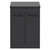 Napoli Gloss Grey 600mm Floor Standing Vanity Unit for Countertop Basins with 2 Doors and Matt Black Handle Front View