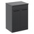 Napoli Gloss Grey 600mm Floor Standing Vanity Unit for Countertop Basins with 2 Doors and Matt Black Handle Left Hand View
