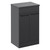 Napoli Gloss Grey 500mm Floor Standing Vanity Unit for Countertop Basins with 2 Doors and Gunmetal Grey Handles Left Hand View