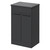 Napoli Gloss Grey 500mm Floor Standing Vanity Unit for Countertop Basins with 2 Doors and Matt Black Handles Right Hand View