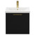 Napoli Nero Oak 500mm Wall Mounted Vanity Unit with 1 Tap Hole Basin and Single Drawer with Brushed Brass Handle Front View