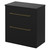 Napoli Nero Oak 800mm Floor Standing Vanity Unit for Countertop Basins with 2 Drawers and Brushed Brass Handles Right Hand View