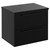 Napoli Nero Oak 600mm Wall Mounted Vanity Unit for Countertop Basins with 2 Drawers and Gunmetal Grey Handles Left Hand View