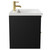 Napoli Nero Oak 600mm Wall Mounted Vanity Unit with 1 Tap Hole Basin and 2 Drawers with Brushed Brass Handles Side View