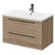 Napoli Bordalino Oak 800mm Wall Mounted Vanity Unit with 1 Tap Hole Basin and 2 Drawers with Gunmetal Grey Handles Right Hand View