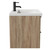 Napoli Bordalino Oak 600mm Wall Mounted Vanity Unit with 1 Tap Hole Basin and 2 Drawers with Matt Black Handles Side View