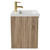 Napoli Bordalino Oak 500mm Wall Mounted Vanity Unit with 1 Tap Hole Basin and Single Drawer with Brushed Brass Handle Side View