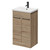 Napoli Bordalino Oak 500mm Floor Standing Vanity Unit with 1 Tap Hole Basin and 2 Doors with Matt Black Handles Right Hand View