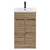 Napoli Bordalino Oak 500mm Floor Standing Vanity Unit with 1 Tap Hole Basin and 2 Doors with Matt Black Handles Front View