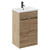 Napoli Bordalino Oak 500mm Floor Standing Vanity Unit with 1 Tap Hole Basin and 2 Doors with Matt Black Handles Left Hand View