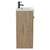 Napoli Bordalino Oak 500mm Floor Standing Vanity Unit with 1 Tap Hole Basin and 2 Doors with Matt Black Handles Side View