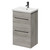 Napoli Molina Ash 500mm Floor Standing Vanity Unit with 1 Tap Hole Basin and 2 Drawers with Gunmetal Grey Handles Right Hand View