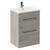 Napoli Molina Ash 600mm Floor Standing Vanity Unit with 1 Tap Hole Basin and 2 Drawers with Gunmetal Grey Handles Left Hand View