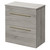 Napoli Molina Ash 800mm Floor Standing Vanity Unit for Countertop Basins with 2 Drawers and Brushed Brass Handles Right Hand View