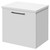 Napoli Gloss White 500mm Wall Mounted Vanity Unit for Countertop Basins with Single Drawer and Gunmetal Grey Handle Right Hand View