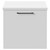 Napoli Gloss White 500mm Wall Mounted Vanity Unit for Countertop Basins with Single Drawer and Gunmetal Grey Handle Front View