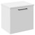 Napoli Gloss White 500mm Wall Mounted Vanity Unit for Countertop Basins with Single Drawer and Gunmetal Grey Handle Left Hand View
