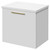 Napoli Gloss White 500mm Wall Mounted Vanity Unit for Countertop Basins with Single Drawer and Brushed Brass Handle Right Hand View