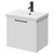 Napoli Gloss White 500mm Wall Mounted Vanity Unit with 1 Tap Hole Basin and Single Drawer with Matt Black Handle Right Hand View