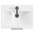 Napoli Gloss White 500mm Wall Mounted Vanity Unit with 1 Tap Hole Basin and Single Drawer with Matt Black Handle View from Top