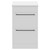 Napoli Gloss White 500mm Floor Standing Vanity Unit for Countertop Basins with 2 Drawers and Gunmetal Grey Handles Front View