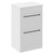 Napoli Gloss White 500mm Floor Standing Vanity Unit for Countertop Basins with 2 Drawers and Gunmetal Grey Handles Left Hand View