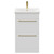 Napoli Gloss White 500mm Floor Standing Vanity Unit with 1 Tap Hole Basin and 2 Drawers with Brushed Brass Handles Front View