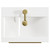 Napoli Gloss White 500mm Floor Standing Vanity Unit with 1 Tap Hole Basin and 2 Drawers with Brushed Brass Handles View from Top
