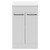 Napoli Gloss White 500mm Floor Standing Vanity Unit for Countertop Basins with 2 Doors and Matt Black Handles Front View
