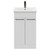Napoli Gloss White 500mm Floor Standing Vanity Unit with 1 Tap Hole Basin and 2 Doors with Gunmetal Grey Handles Front View
