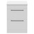 Napoli Gloss White 600mm Floor Standing Vanity Unit for Countertop Basins with 2 Drawers and Gunmetal Grey Handles Front View