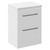Napoli Gloss White 600mm Floor Standing Vanity Unit for Countertop Basins with 2 Drawers and Gunmetal Grey Handles Left Hand View