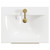 Napoli Gloss White 600mm Floor Standing Vanity Unit with 1 Tap Hole Basin and 2 Drawers with Brushed Brass Handles View from Top