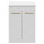 Napoli Gloss White 600mm Floor Standing Vanity Unit for Countertop Basins with 2 Doors and Brushed Brass Handles Front View